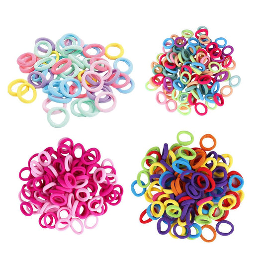 100PCS Colorful Elastic Hair Ties for Girl Ponytails High Stretch Hair Bands Set-1