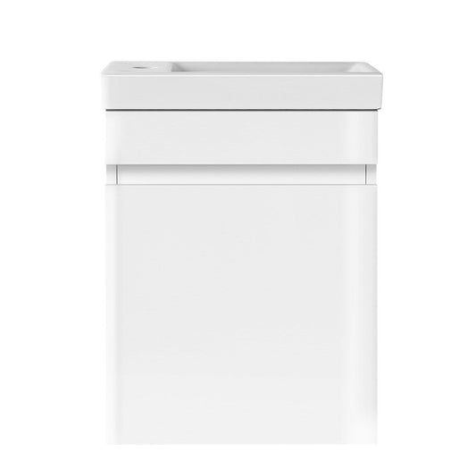NNEDSZ 400mm Bathroom Vanity Basin Cabinet Sink Storage Wall Hung Ceramic Basins Wall Mounted White-1