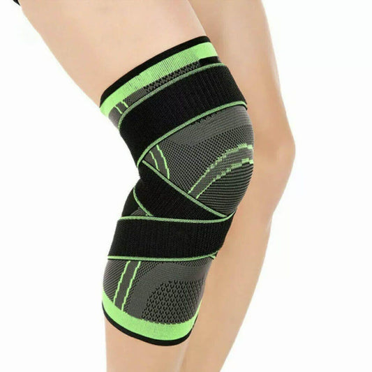 Green AOLIKES 3D Knee Support Brace Compression Sleeve Arthritis Pain Relief Gym-1