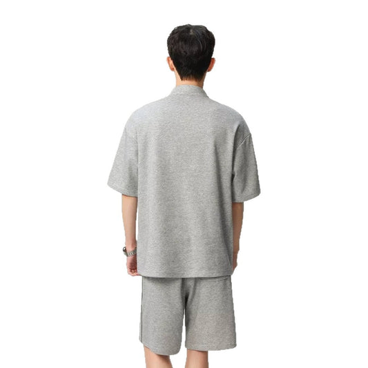 Lightweight Breathable Street - Style Striped Polo Shirt and Shorts Set for Men - UrbanNest Co