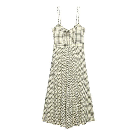 Checkered camisole MIDI dress for women's wear - UrbanNest Co