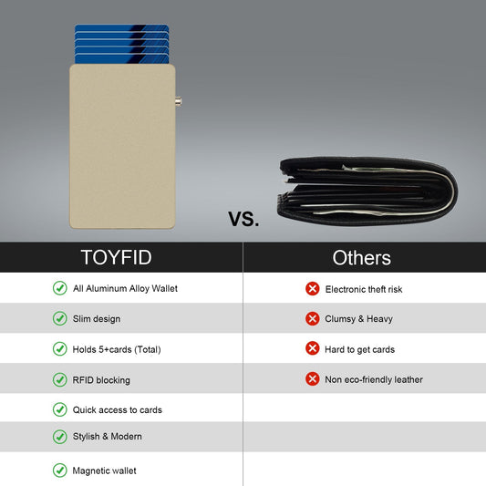 TOYFID All - Aluminum Pop Up Slide Rfid Slim Basic Card personalized wallet for men - UrbanNest Co