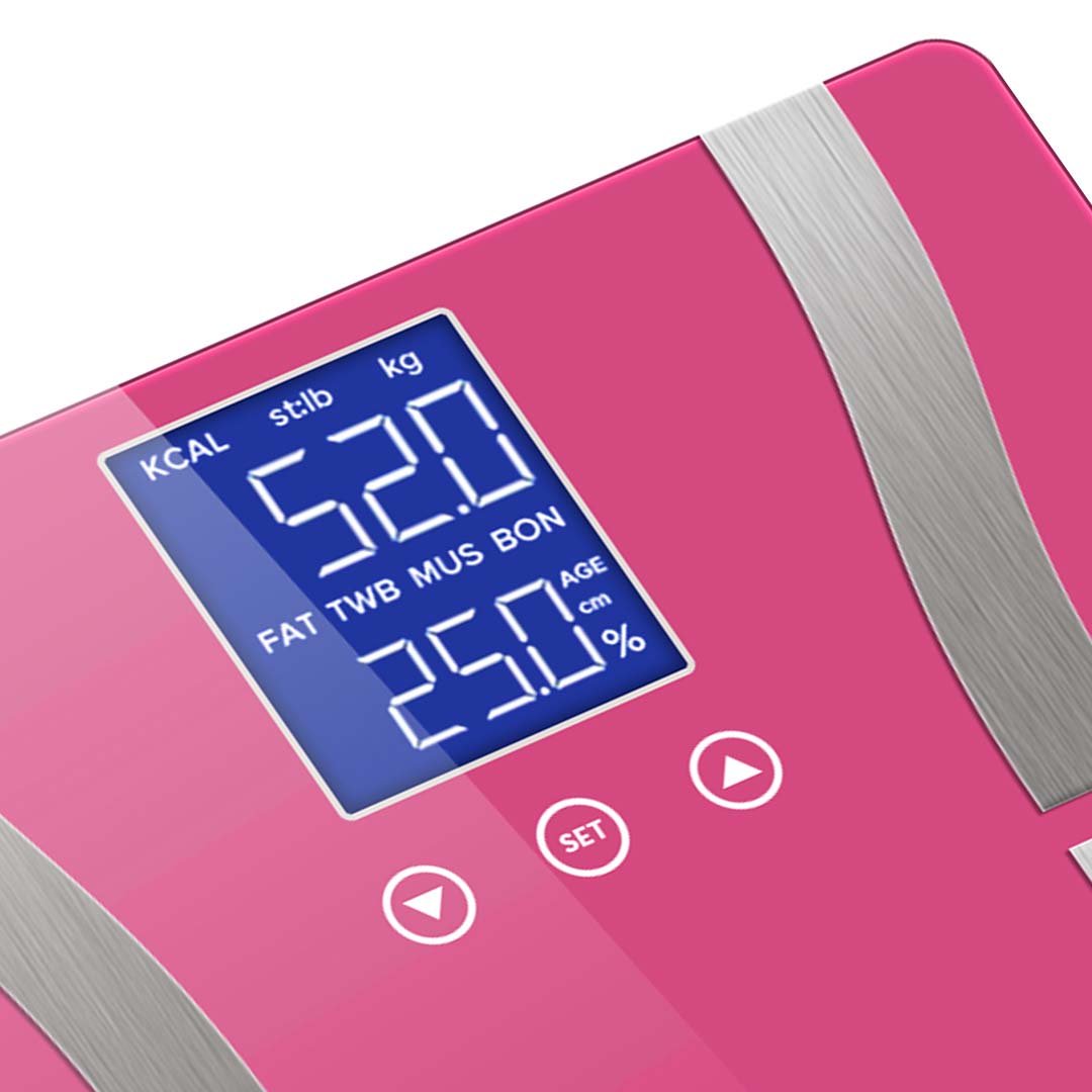 SOGA Glass LCD Digital Body Fat Scale Bathroom Electronic Gym Water Weighing Scales Pink - UrbanNest Co