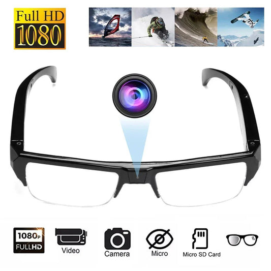 1080P HD Mini Camera Glasses Wearable DVR Video Recorder Black - UrbanNest Co