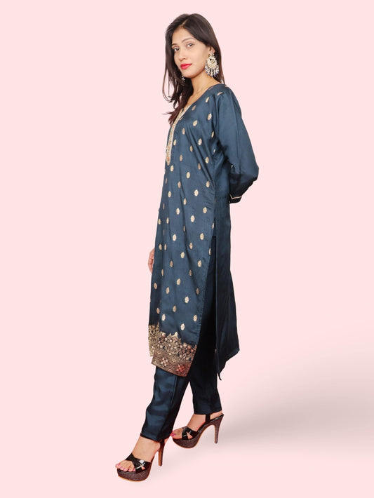 Women's Straight Kurta - Pant, and Dupatta Set - UrbanNest Co