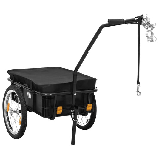 NNEVL Bike Cargo Trailer/Hand Wagon 155x60x83 cm Steel Black - UrbanNest Co