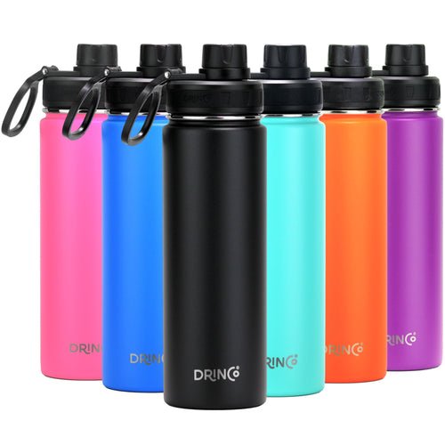 DRINCO® 22oz Stainless Steel Sport Water Bottle - Black - UrbanNest Co