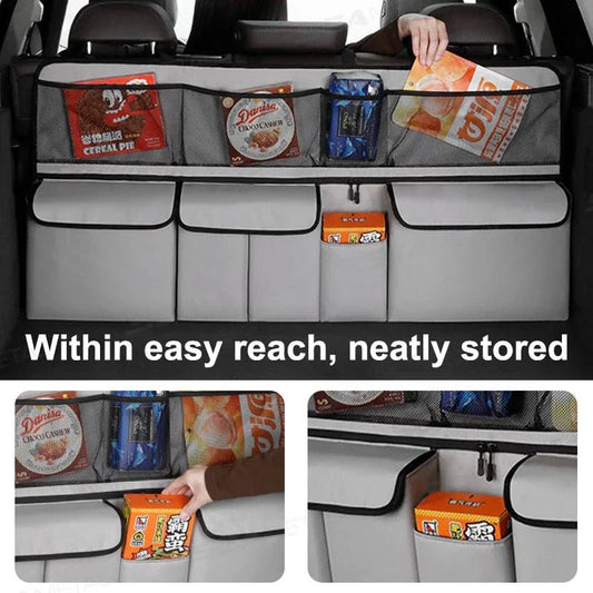 9 - Pocket Car Seat Back Organizer Wear - Resistant Oxford Cloth Gray - UrbanNest Co