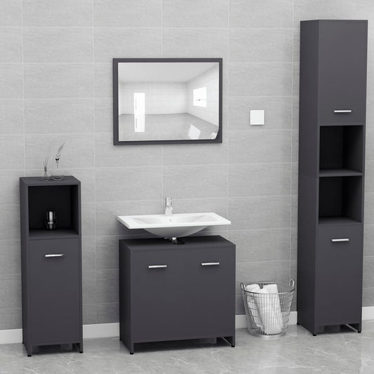 NNEVL Bathroom Furniture Set Grey Chipboard - UrbanNest Co