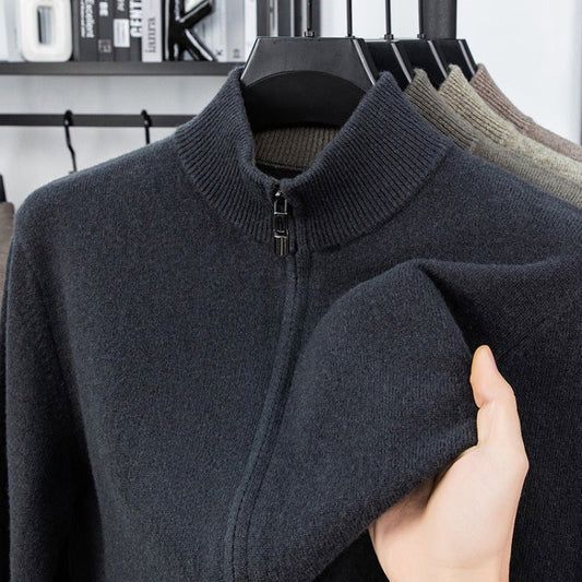 Wool Cardigan for Men, Knitted Sweater Coat, Casual Mid - Aged Men's Outerwear - UrbanNest Co