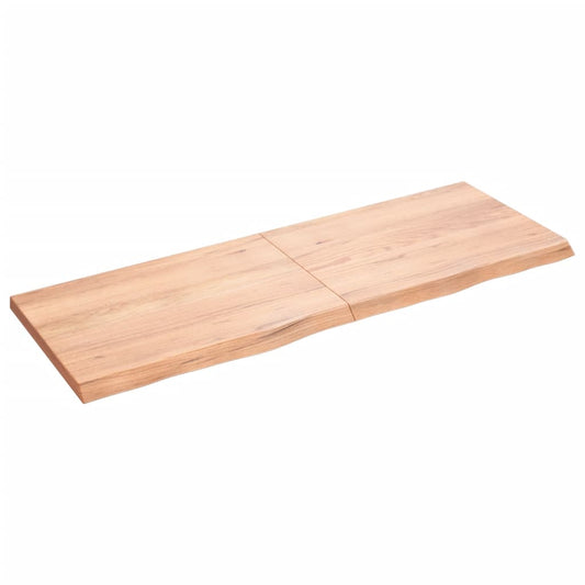 NNEVL Bathroom Countertop Light Brown 140x50x4 cm Treated Solid Wood - UrbanNest Co