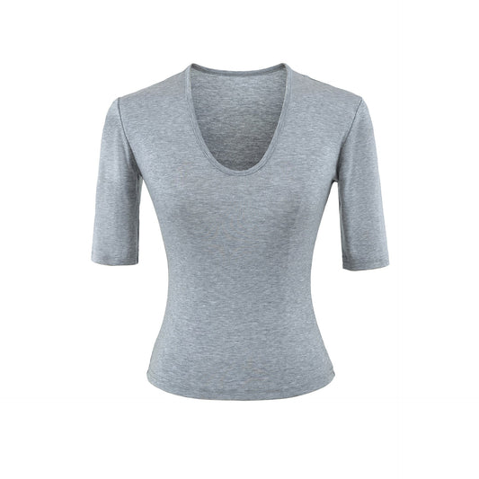 U - neck mid sleeve T-shirt for women - UrbanNest Co