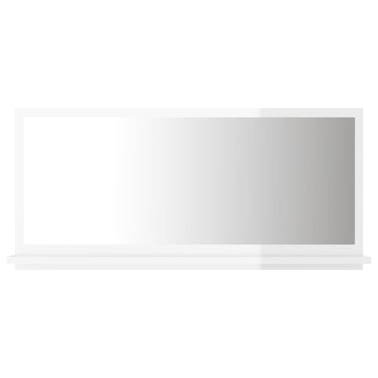 NNEVL Bathroom Mirror High Gloss White 80x10.5x37cm Chipboard - UrbanNest Co