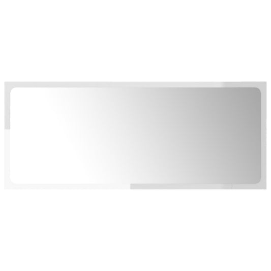 NNEVL Bathroom Mirror High Gloss White 90x1.5x37 cm Chipboard - UrbanNest Co