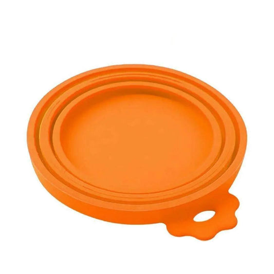 Orange 1/2/3pc Pet Food Can Cover Lid Pet Tin Silicone Reusable Storage Cap Top