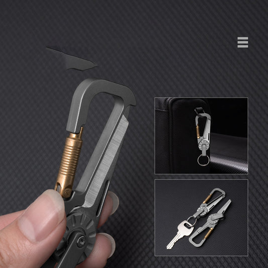 Tactical Multi-Tool Carabiner for Men - Heavy Duty Outdoor Gear Accessory with Bottle Opener & Keychain Hook-0