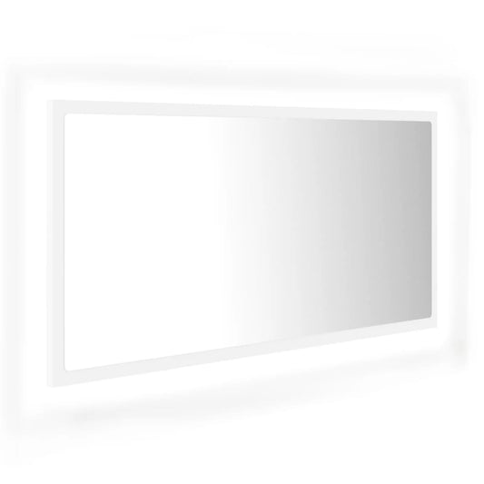NNEVL LED Bathroom Mirror White 90x8.5x37 cm Chipboard-1
