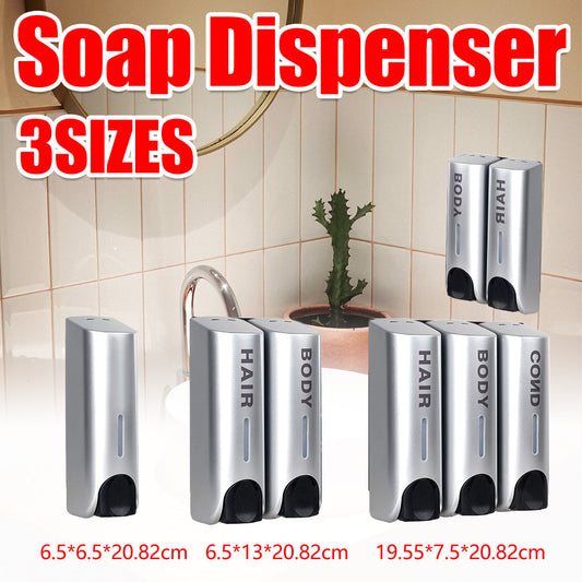 3 Sizes Soap Dispenser Wall Mount Hand Wash Bathroom Shampoo Shower Liquid Manual-0