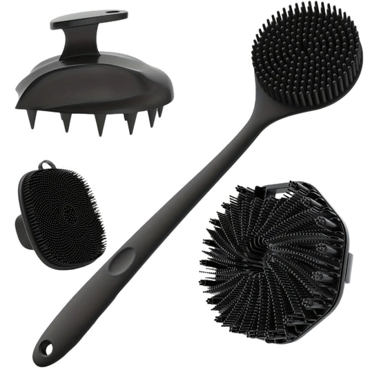 NNETM Silicone Bath Brush Set Gentle Exfoliating (4pcs)-0