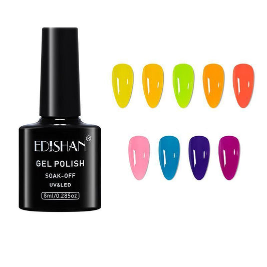 8ml Fluorescent Glow-In-Dark Gel Soak Off UV LED Nail Art Varnish DIY Luminous