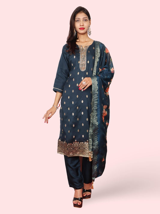 Women's Straight Kurta - Pant, and Dupatta Set - UrbanNest Co