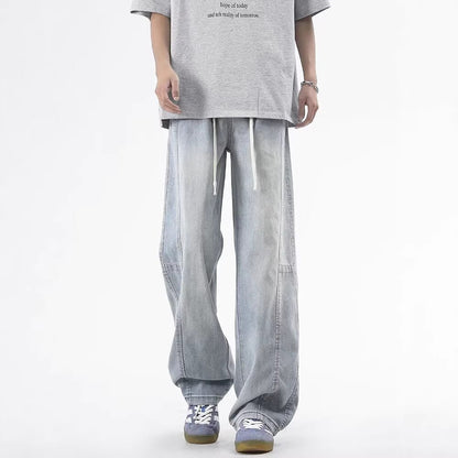 Casual Loose Straight Leg Wide Leg Jeans for Men - UrbanNest Co
