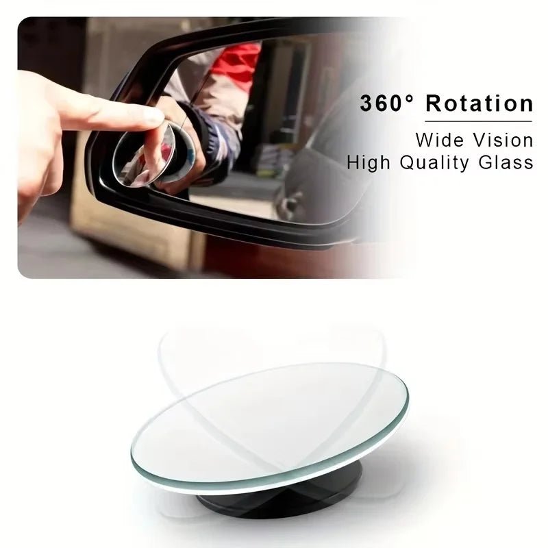 1Pair Car Blind Spot Mirror 360 Degree Adjustable Car Rearview Convex Mirror For Car Reverse Wide Angle Parking Rimless Mirrors - UrbanNest Co
