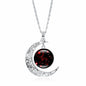 Zodiac Time Gem Luminous Necklace for Women, Simple Silver Moon Pendant Choker - UrbanNest Co