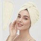 Solid color hair towel Textured dry hair cap 9.8 "X 25.5" absorbent hair towel wrap for button - down women - UrbanNest Co