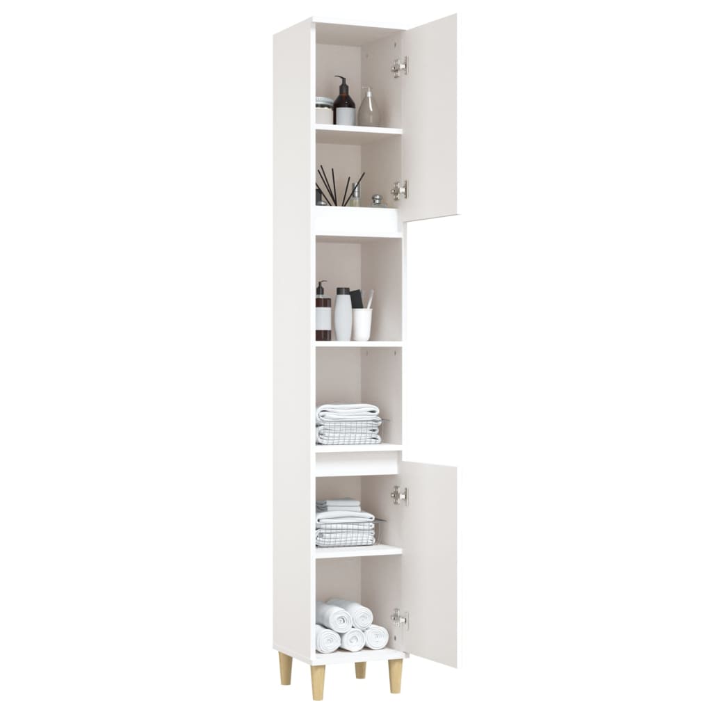NNEVL Bathroom Cabinet White 30x30x190 cm Engineered Wood - UrbanNest Co