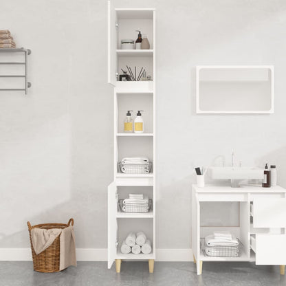 NNEVL Bathroom Cabinet White 30x30x190 cm Engineered Wood - UrbanNest Co