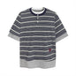 Splicing fake two striped short sleeves - UrbanNest Co