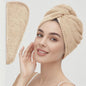 Solid color hair towel Textured dry hair cap 9.8 "X 25.5" absorbent hair towel wrap for button - down women - UrbanNest Co