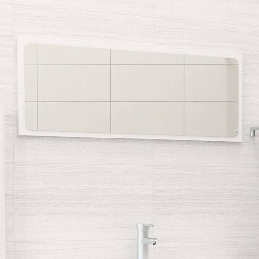 NNEVL Bathroom Mirror High Gloss White 90x1.5x37 cm Chipboard - UrbanNest Co