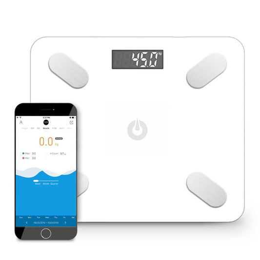NNEAGS Wireless Bluetooth Digital Body Fat Scale Bathroom Weighing Scales Health Analyzer Weight White - UrbanNest Co
