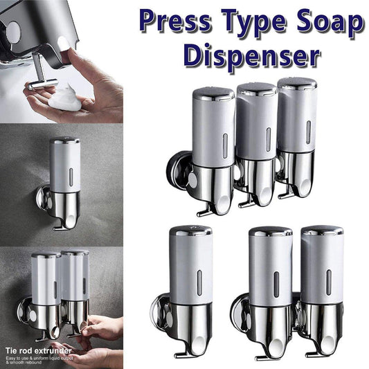 Stainless Steel Lever Soap Dispenser Manual Push Shower Gel Hotel Bathroom Use - UrbanNest Co