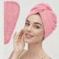 Solid color hair towel Textured dry hair cap 9.8 "X 25.5" absorbent hair towel wrap for button - down women - UrbanNest Co