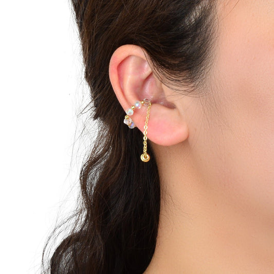 Gold Tassel Ball Ear Clip Non - Piercing Cartilage Earrings Unisex Ear Cuff 1 pc - UrbanNest Co