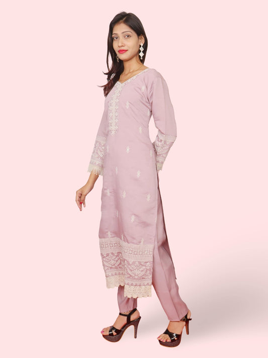 Women's Cotton - Silk Straight Suit with Dupatta - UrbanNest Co