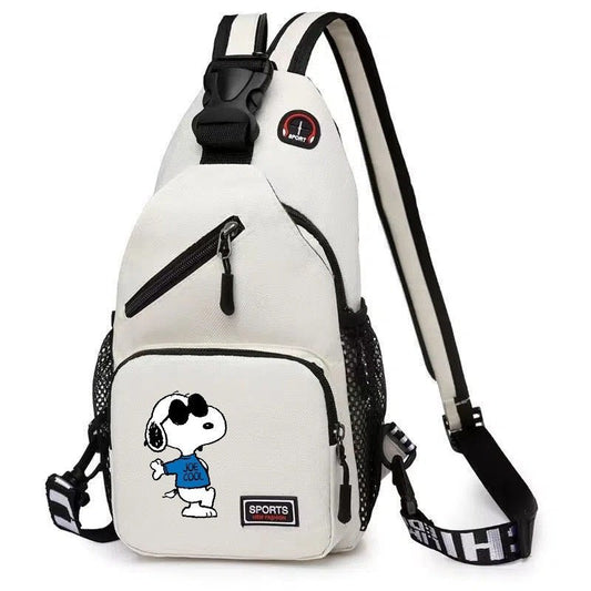 19*6*34CM Snoopy Cartoon Print Large Capacity Backpack Shoulder Bag Chest Crossbody Bag - UrbanNest Co