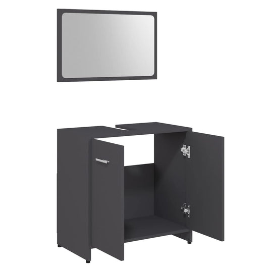 NNEVL Bathroom Furniture Set Grey Chipboard - UrbanNest Co