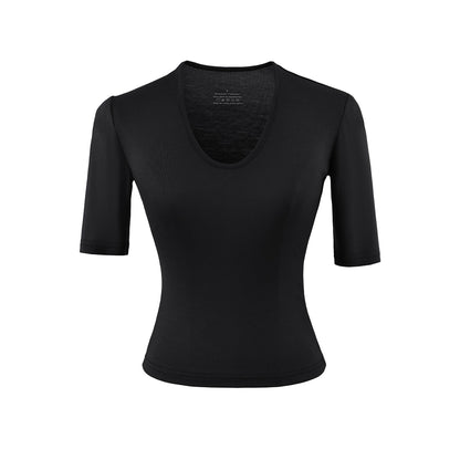 U - neck mid sleeve T-shirt for women - UrbanNest Co