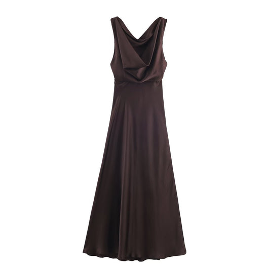 Silk texture Midi spring dress - UrbanNest Co