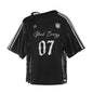 Number Print Off - Shoulder Baseball Style T-Shirt Casual Short Sleeve Top - UrbanNest Co