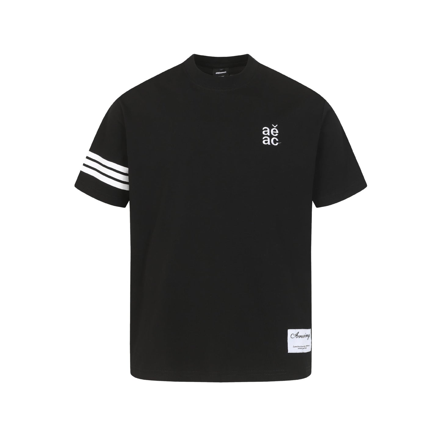 Quick - Dry Three - Stripe Half - High Neck T-Shirt Men Letter Embroidery Logo Top - UrbanNest Co