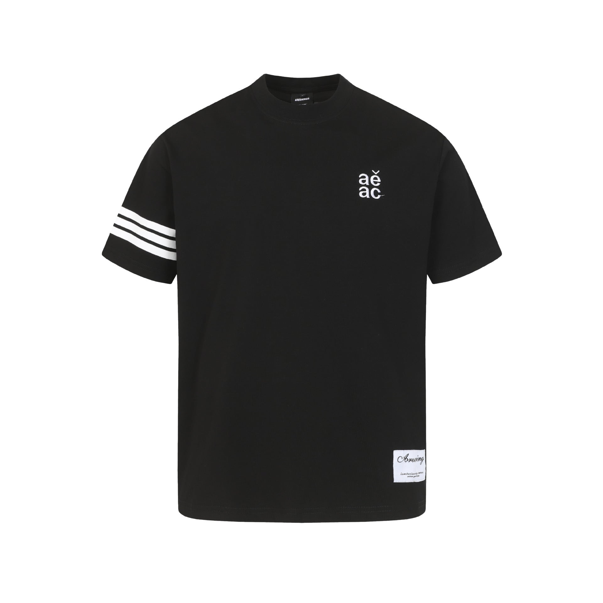 Quick - Dry Three - Stripe Half - High Neck T-Shirt Men Letter Embroidery Logo Top - UrbanNest Co