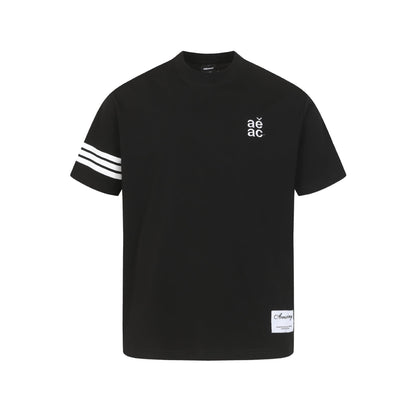 Quick - Dry Three - Stripe Half - High Neck T-Shirt Men Letter Embroidery Logo Top - UrbanNest Co