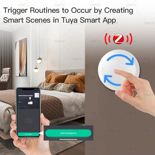 New Tuya ZigBee Smart Knob Switch DIY Wireless Scene Button Rotatable Dimmer Switch Home Appliances Automation Linkage Remoter - UrbanNest Co