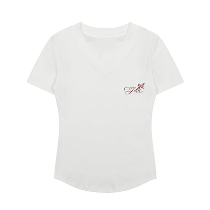Spider Print V - Neck T-Shirt for Women,Sexy Casual Short Sleeve Top - UrbanNest Co