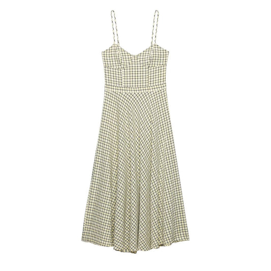 Checkered camisole MIDI dress for women's wear - UrbanNest Co